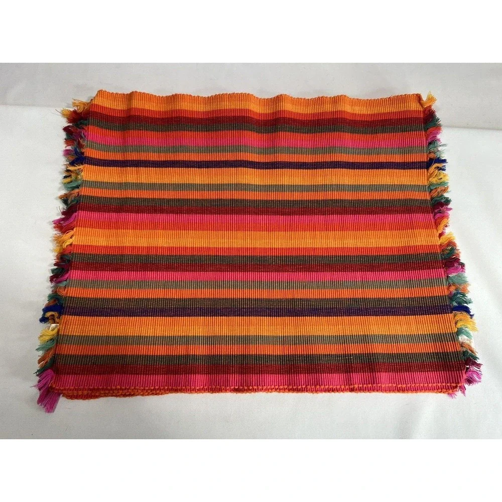 Crate And Barrel Placemats Set Of 4 Fiesta Stripe Cottagecore Table Decor